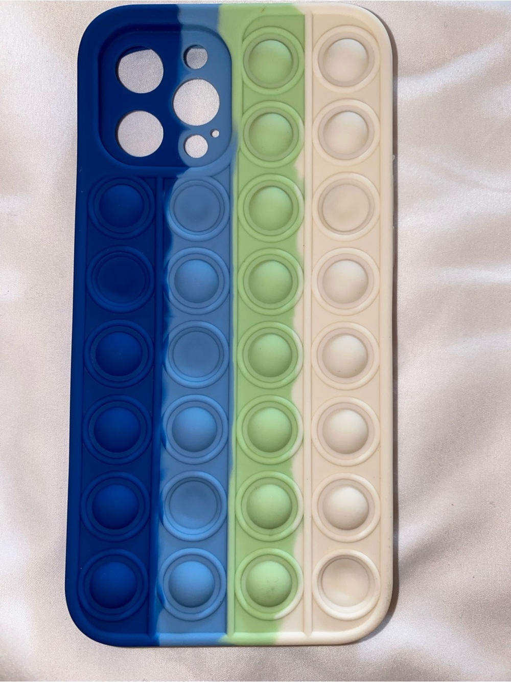 1-Cell Case Multicolor Pop-It Bubble Silicone Phone Case for 12 Pro Max